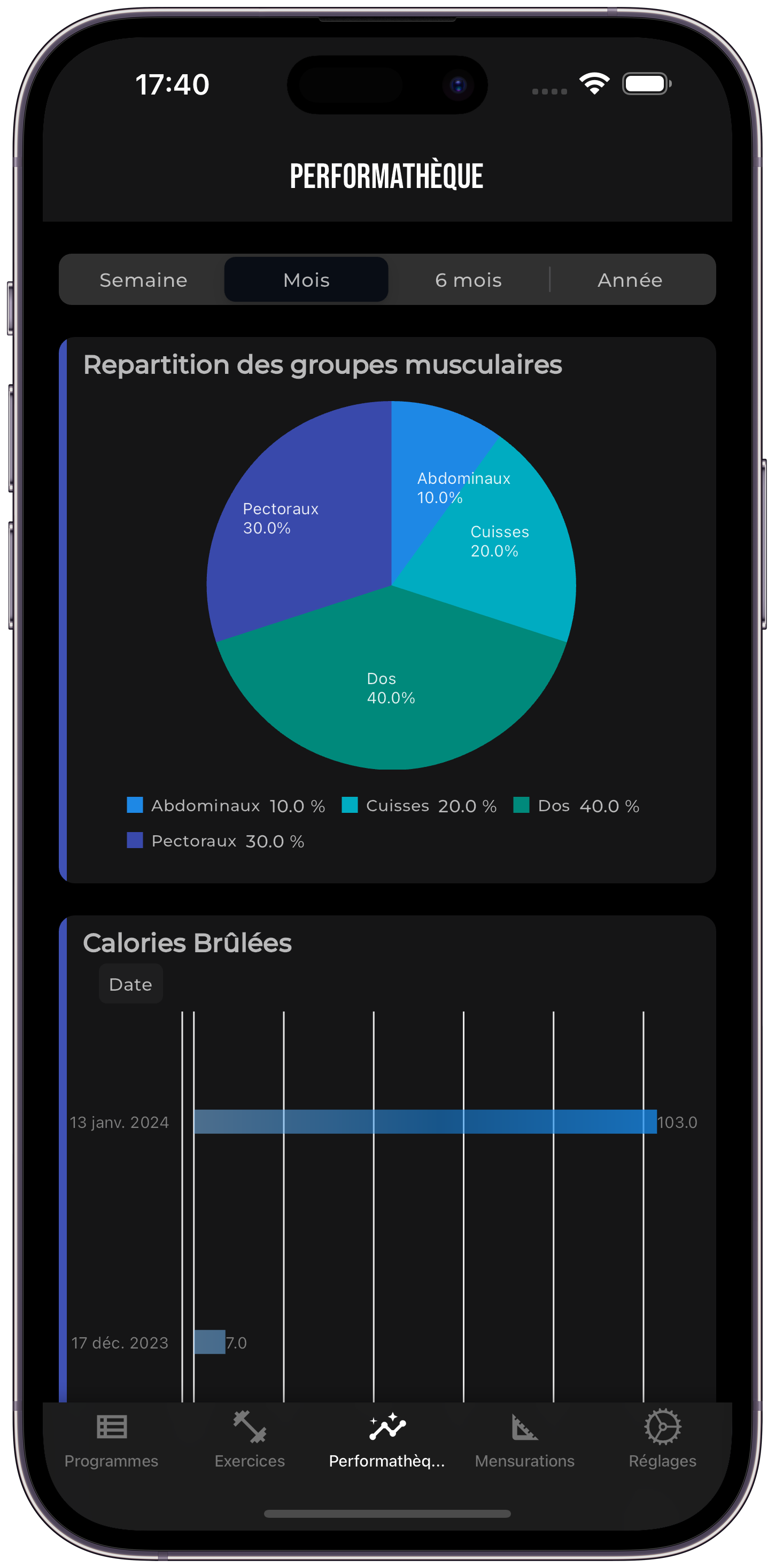 Graphique de l'application mobile ngu